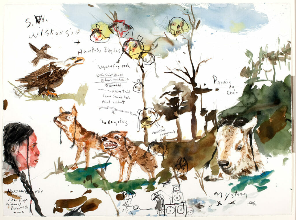 S. W. Wiskonsin. Artist: Brad Kahlhamer. Date: 2000. Medium: watercolor and ink.
