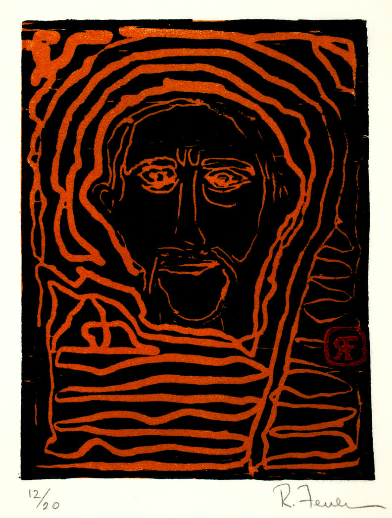 Autoretrato (Self-Portrait). Artist: Rafael Ferrer. Date: 1988. Medium: woodcut.