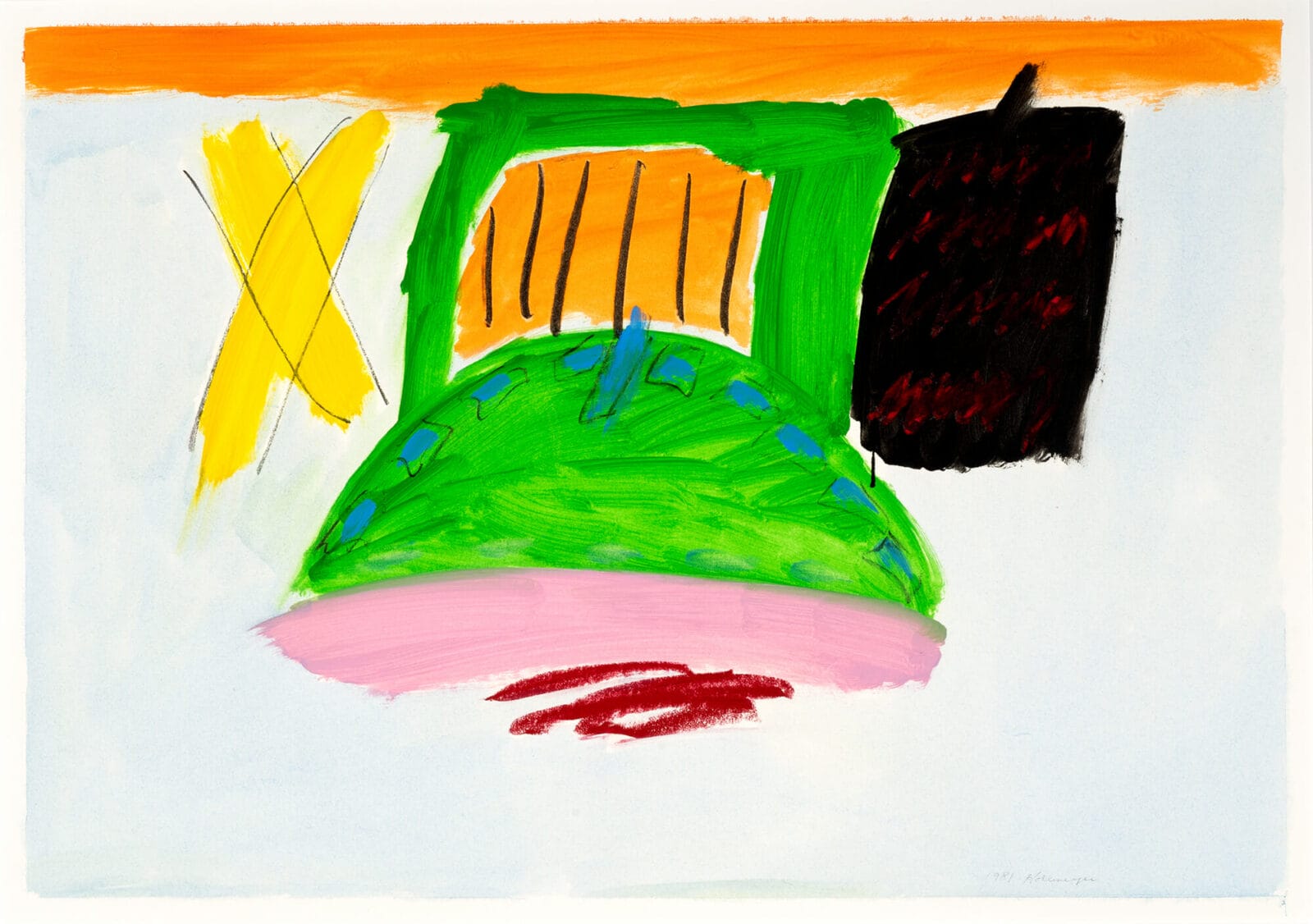Synthesis Drawing 1. Artist: Ida Rittenberg Kohlmeyer. Medium: watercolor and charcoal or pastel.