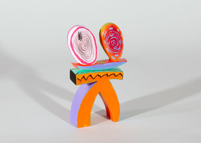 Rebus 3D-2. Artist: Ida Rittenberg Kohlmeyer. Date: 1985. Medium: acrylic and colored pencil on wood.