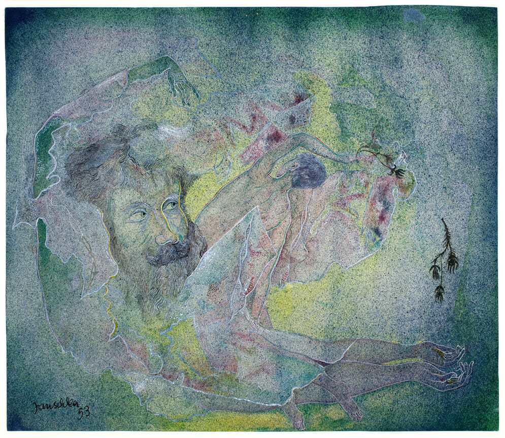 Untitled (from Kafka). Artist: Fritz Janschka. Date: 1953. Medium: drawing and watercolor.