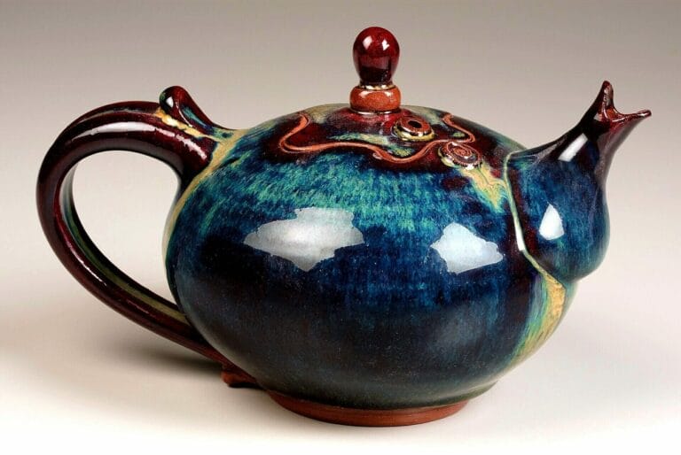 short, ceramic teapot