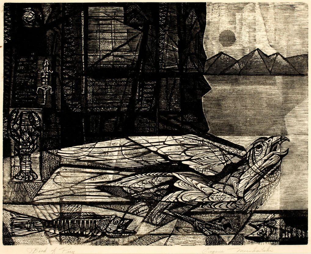 Bird of Prey. Artist: Eugene V. Mecikalski. Date: no date. Medium: wood engraving.