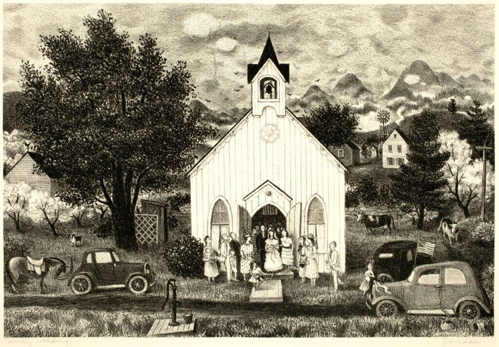 Country Wedding. Artist: Doris Lee. Date: 1943. Medium: lithograph.