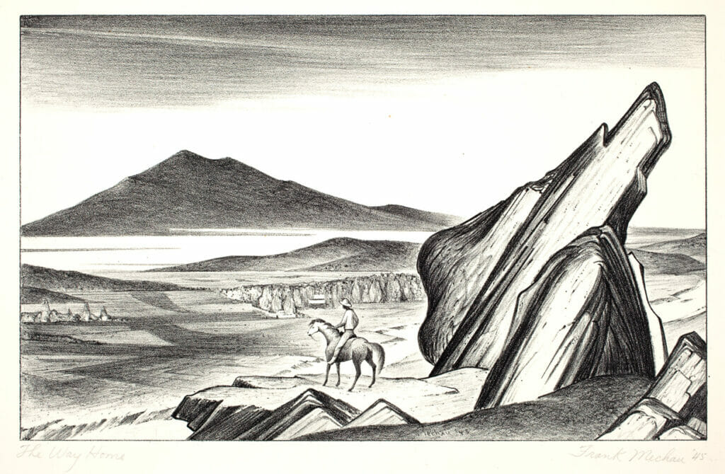 The Way Home. Artist: Frank Albert Mechau. Date: 1945. Medium: lithograph.