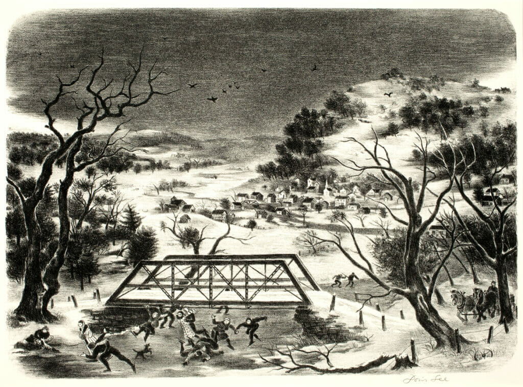 Winter in the Catskills. Artist: Doris Lee. Date: 1936. Medium: lithograph.