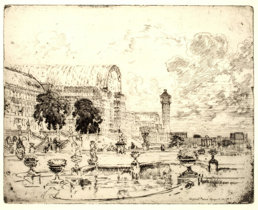Crystal Palace. Artist: Joseph Pennell. Date: 1905. Medium: etching.
