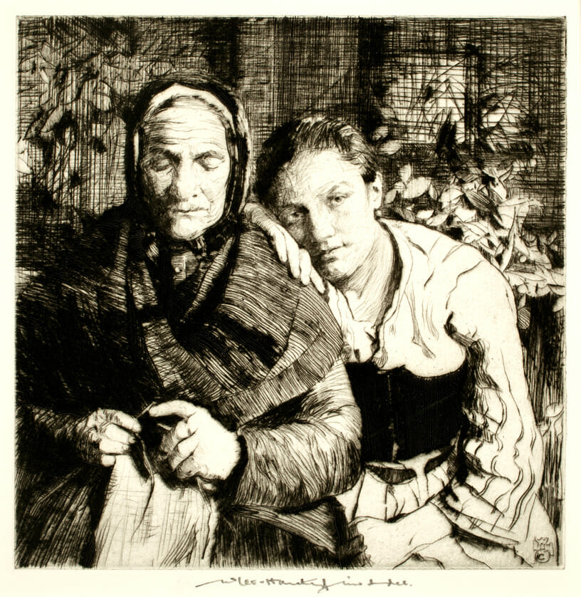 Quiet Hours. Artist: William Lee-Hankey. Medium: etching.
