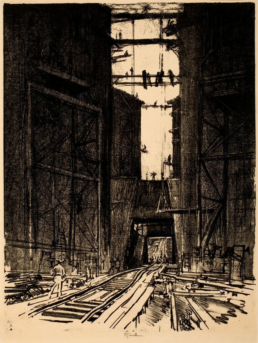 The Bottom of Gatun. Artist: Joseph Pennell. Date: 1912. Medium: lithograph.