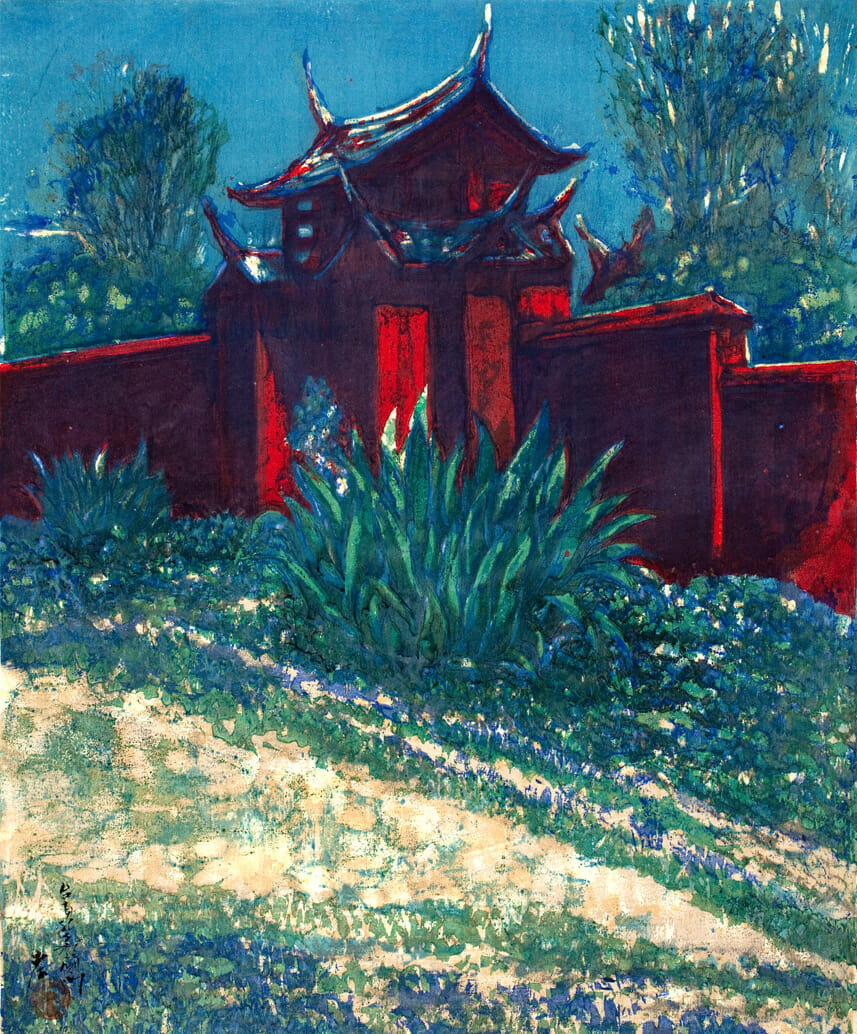 Temple in Formosa. Artist: Koshiro Onchi. Date: 1936. Medium: woodblock.