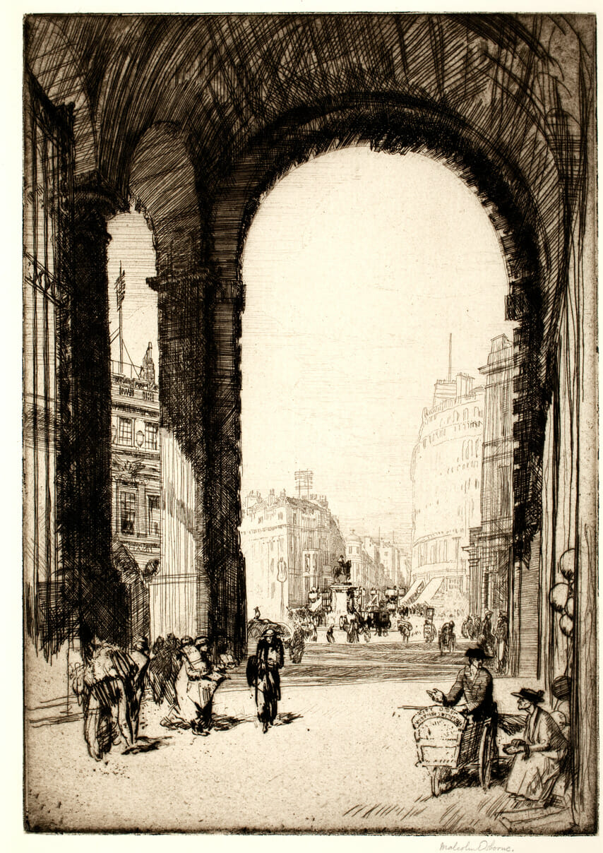 The Admiralty Arch, London. Artist: Malcolm Osborne. Date: 1912. Medium: etching.