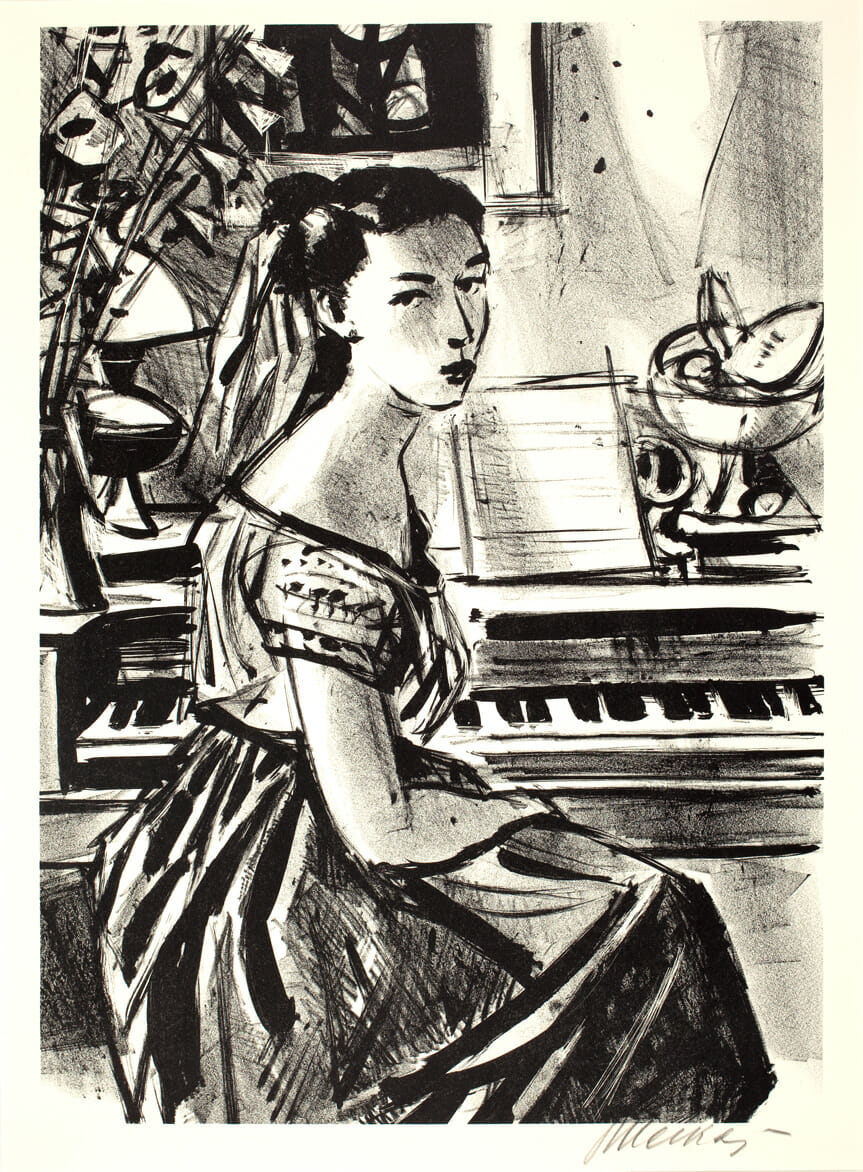 Music Room. Artist: Sigmund Menkes. Medium: lithograph.
