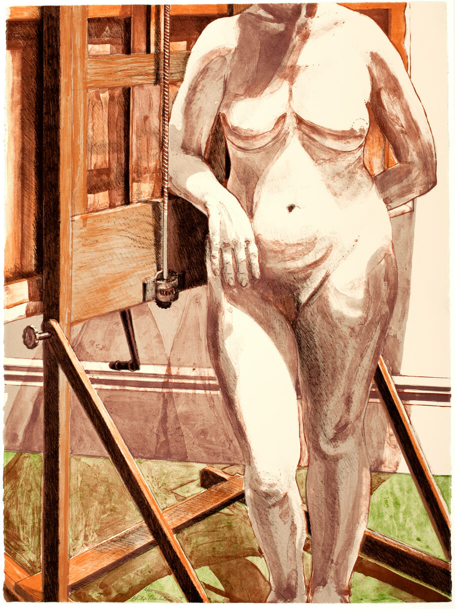 Nude Standing by Easel. Artist: Philip Pearlstein. Date: 1974. Medium: lithograph.