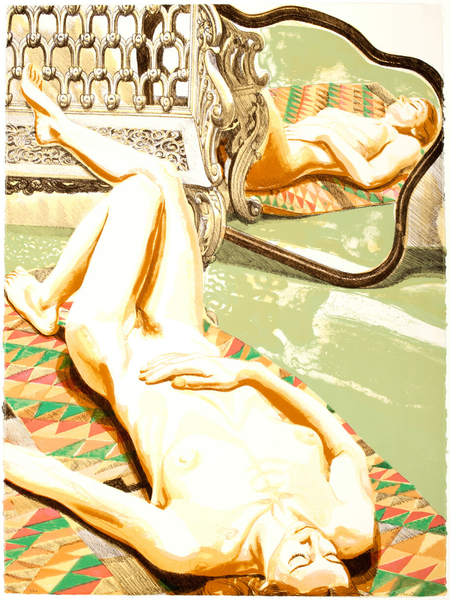 Nude with Iron Bench and Mirror. Artist: Philip Pearlstein. Date: 1978. Medium: lithograph.