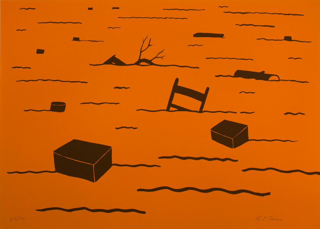Flood. Artist: Nicholas Monro. Date: 1972. Medium: screenprint.