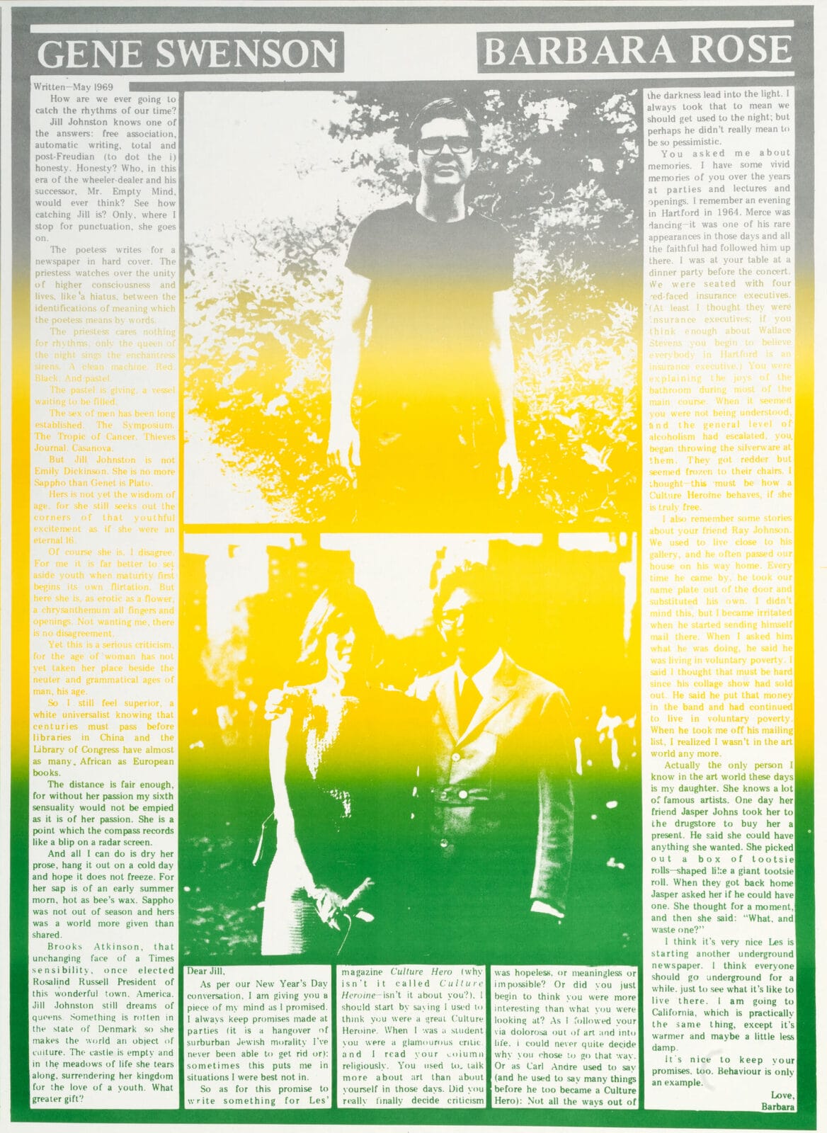 Culture Hero, Masterprint: Jill Johnston Exposed. Artist: Les Levine. Date: 1970. Medium: 28 offset lithographs on paper, cardboard, metal.
