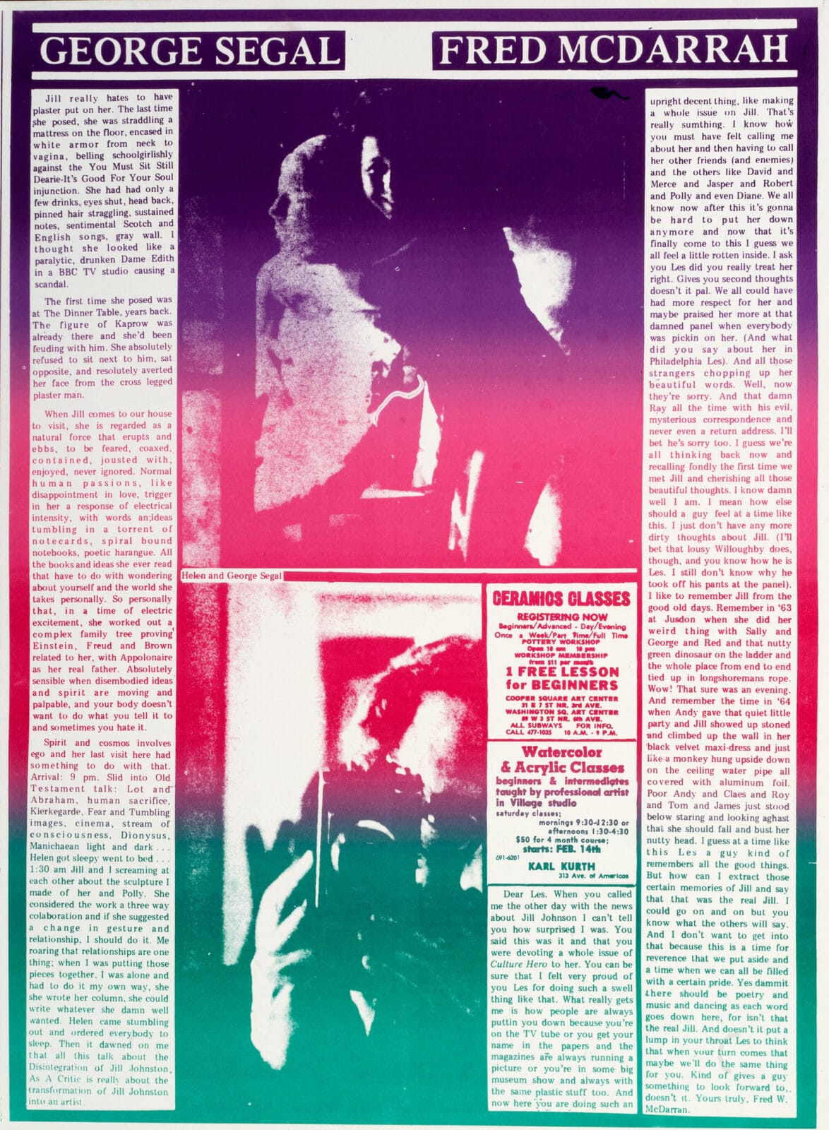 Culture Hero, Masterprint: Jill Johnston Exposed. Artist: Les Levine. Date: 1970. Medium: 28 offset lithographs on paper, cardboard, metal.