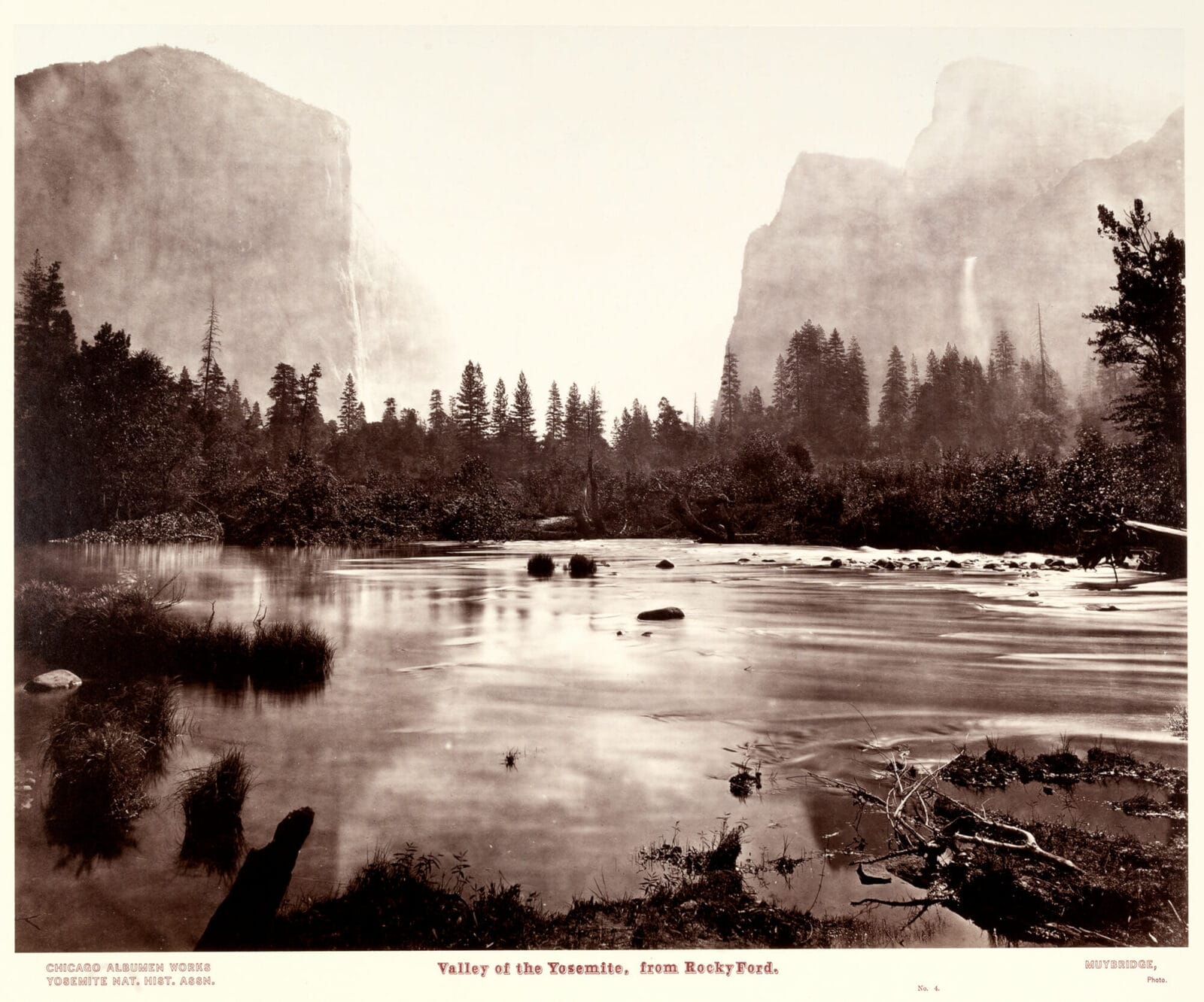 Valley of the Yosemite, from Rocky Ford No.4. Artist: Eadweard Muybridge. Date: 1977. Medium: copy print.