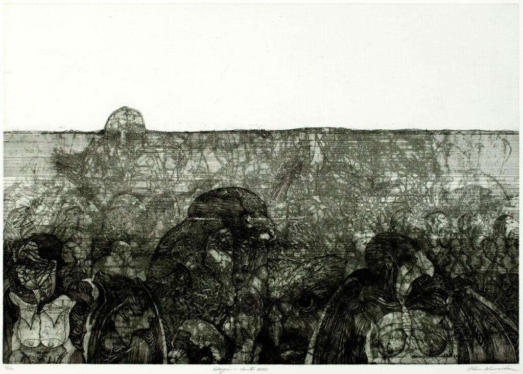 Inferno:  Harpies-Canto XIII. Artist: Ronald Kowalke. Date: 1970. Medium: etching on copper plate.