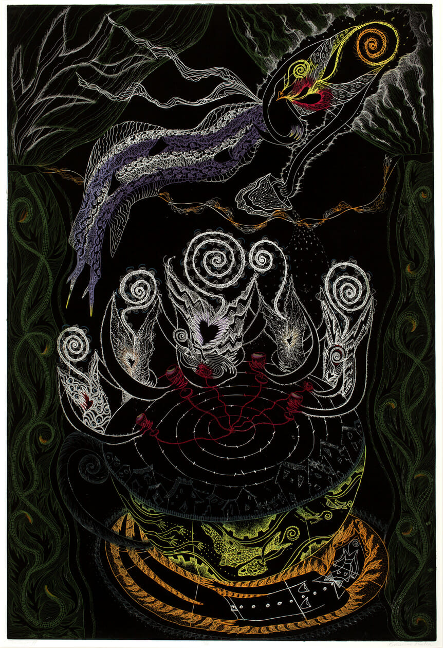 The Send-off. Artist: Katherine Kuehn. Date: 1985. Medium: etching.