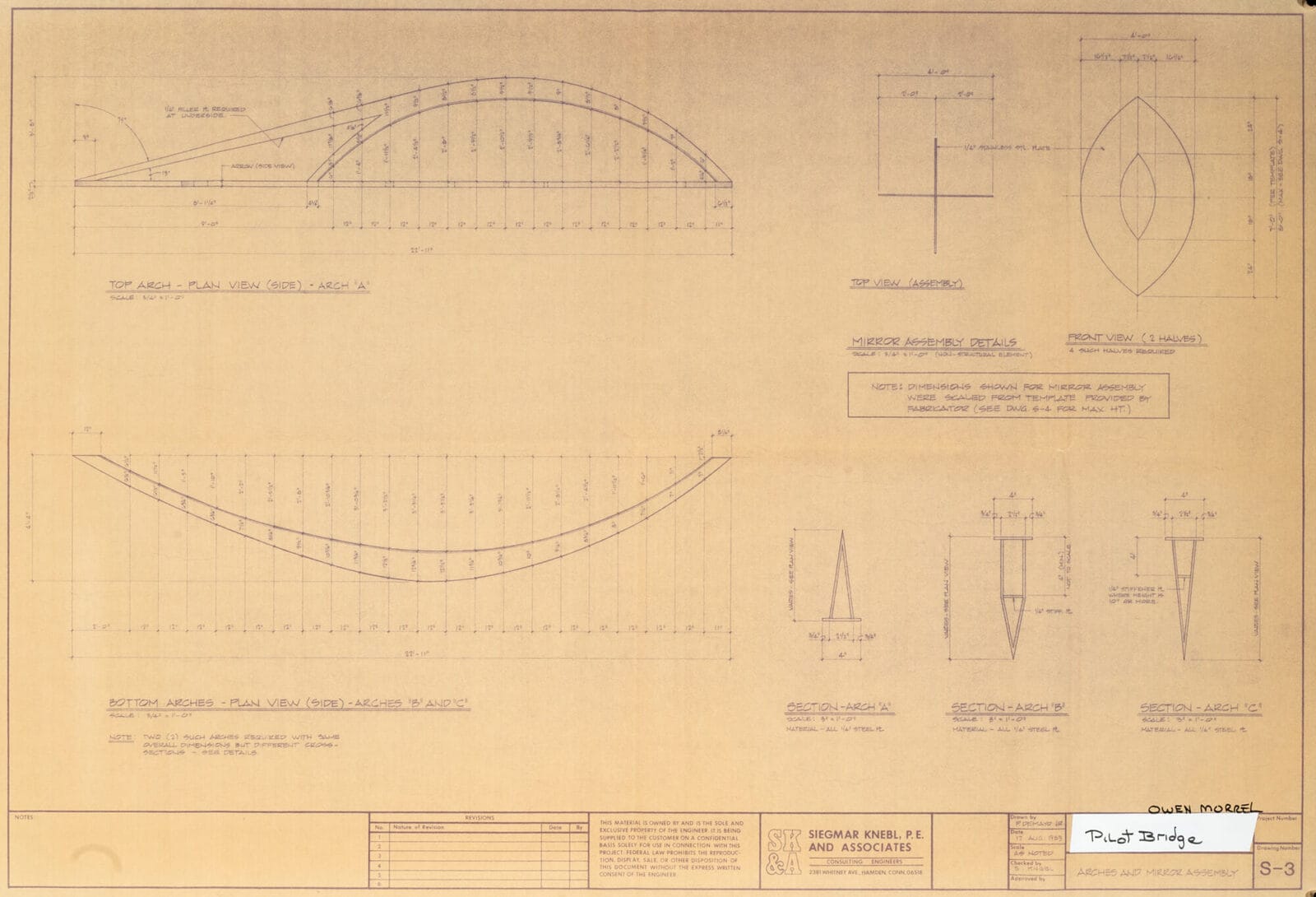 Pilot Bridge Blueprint. Artist: Owen Morrel. Medium: blueprint.