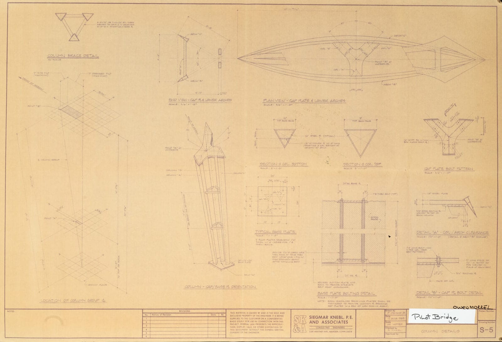 Pilot Bridge Blueprint. Artist: Owen Morrel. Medium: blueprint.