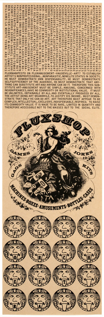 Fluxshop Sheet. Artist: George Maciunas. Date: 1964-66. Medium: offset lithograph and screenprint.