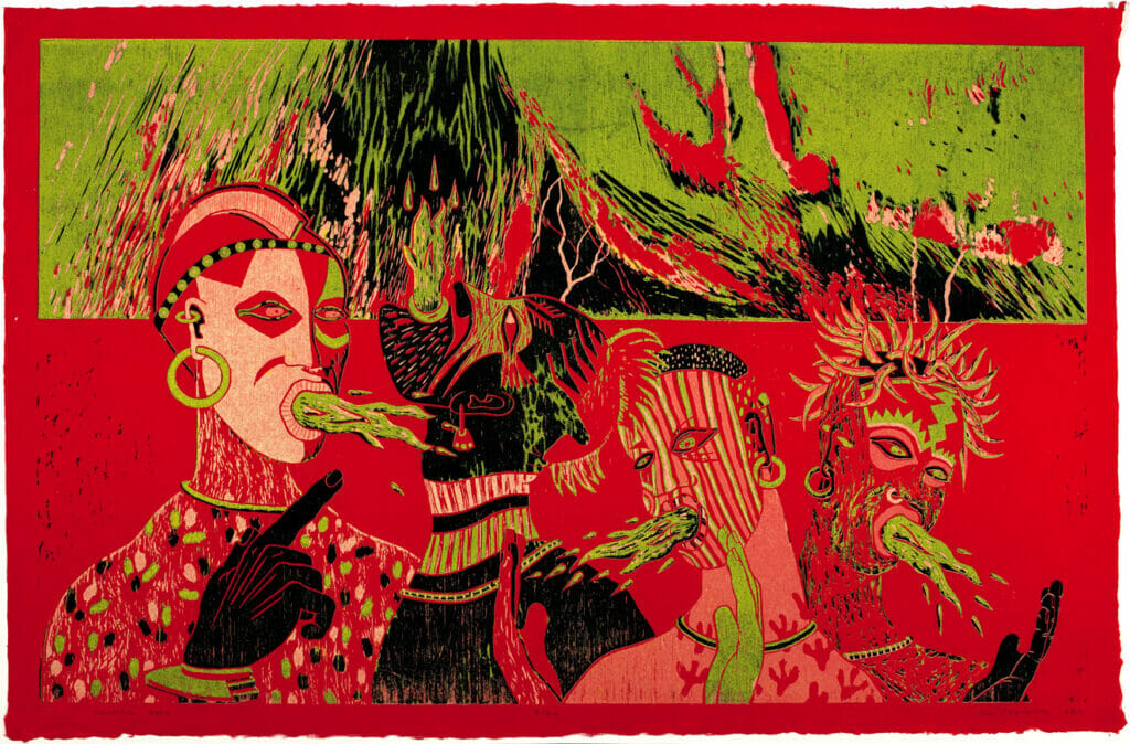 Council Rock. Artist: James Pernotto. Date: 1987. Medium: woodcut.