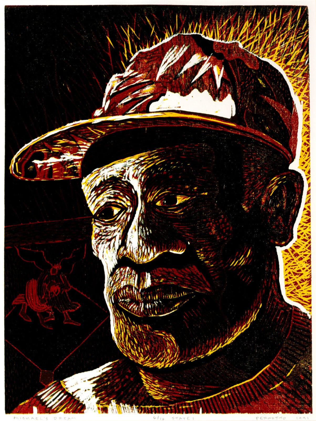 Michael’s Dream. Artist: James Pernotto. Date: 1991. Medium: linocut.