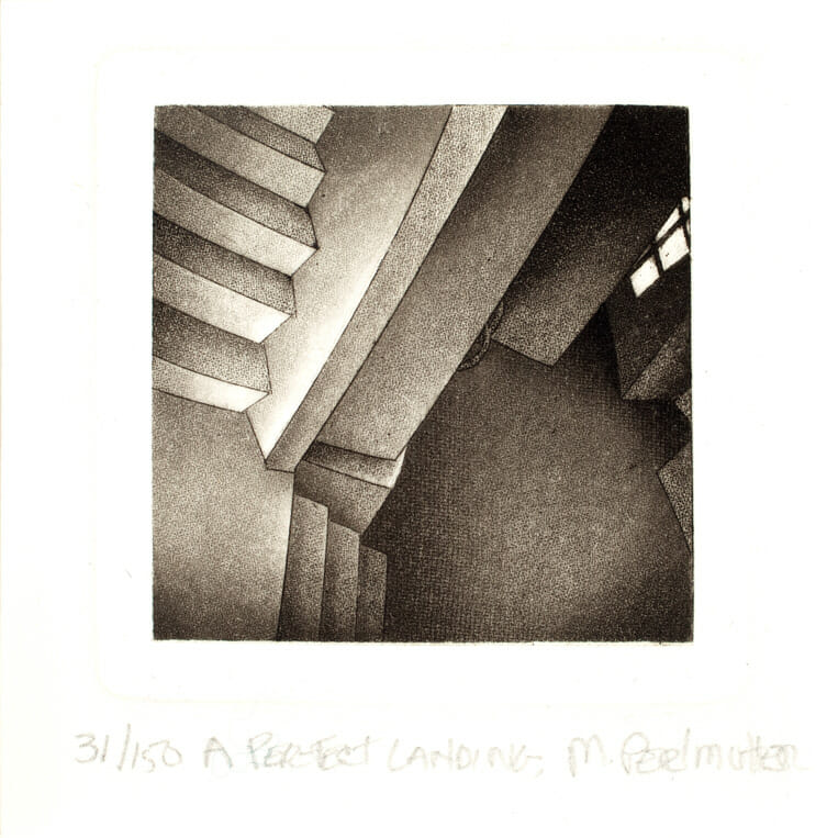 A Perfect Landing. Artist: Merle Perlmutter. Medium: intaglio.