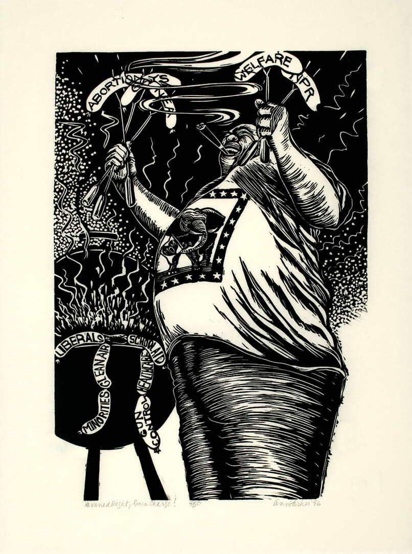 Damned Right I’m in Charge! from Point of Departure II. Artist: Ann Parker. Date: 1997. Medium: print.