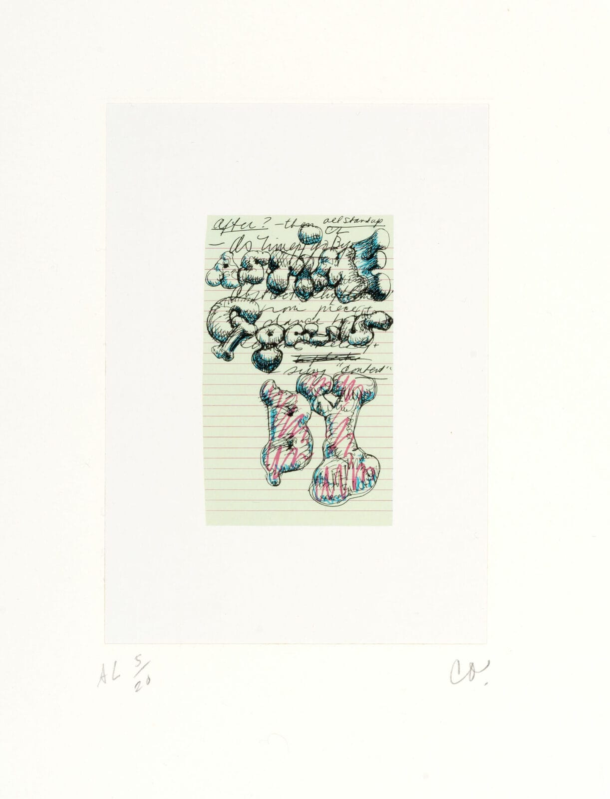 Notes in Hand. Artist: Claes Oldenburg. Date: 1972. Medium: offset lithograph.
