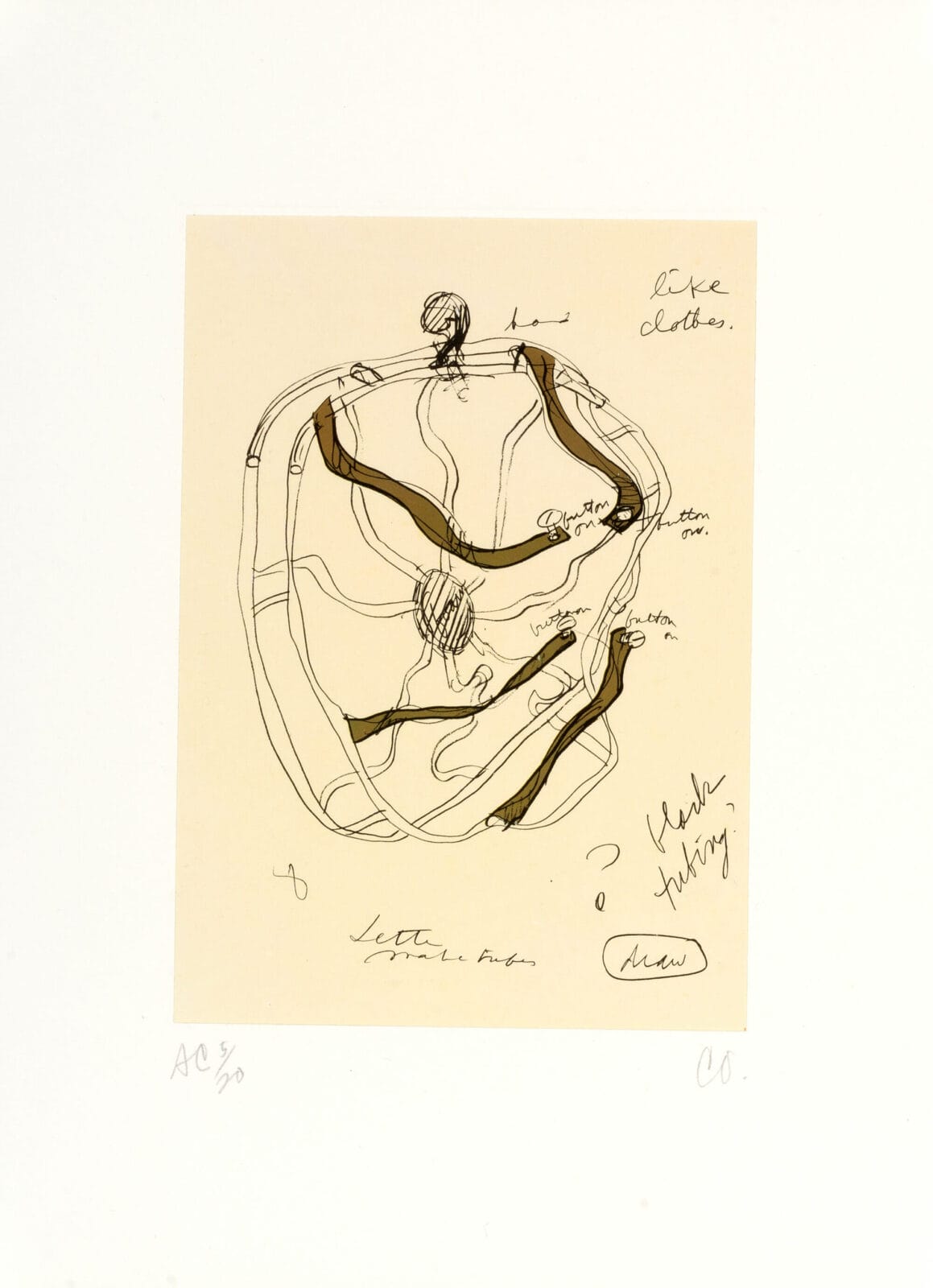 Notes in Hand. Artist: Claes Oldenburg. Date: 1972. Medium: offset lithograph.