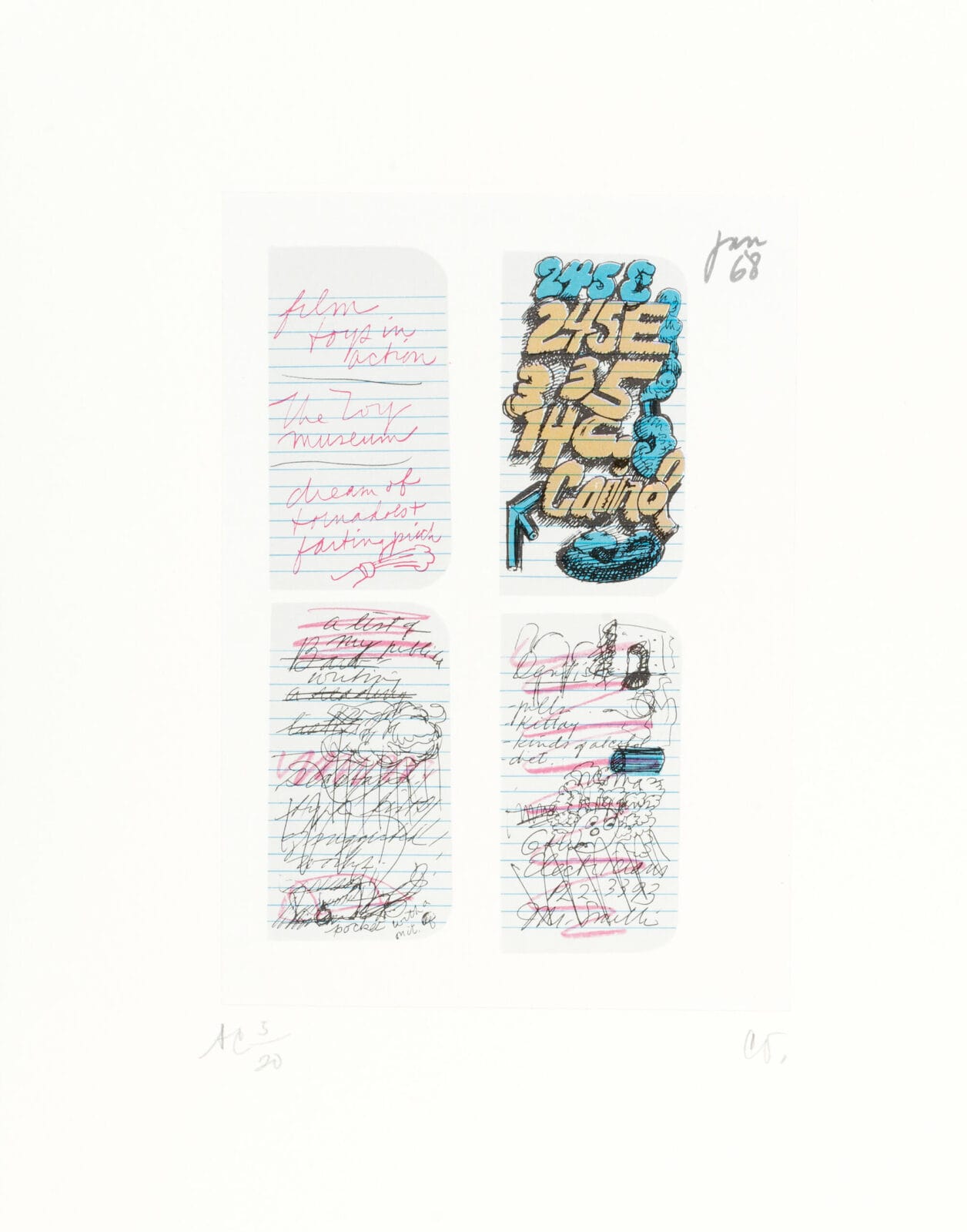 Notes in Hand. Artist: Claes Oldenburg. Date: 1972. Medium: offset lithograph.