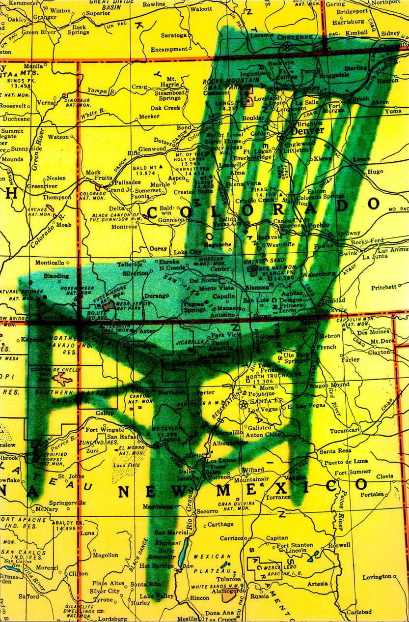 Four Corners. Artist: Lane Hall and Lisa Moline. Date: 1999. Medium: inkjet print on Mylar.