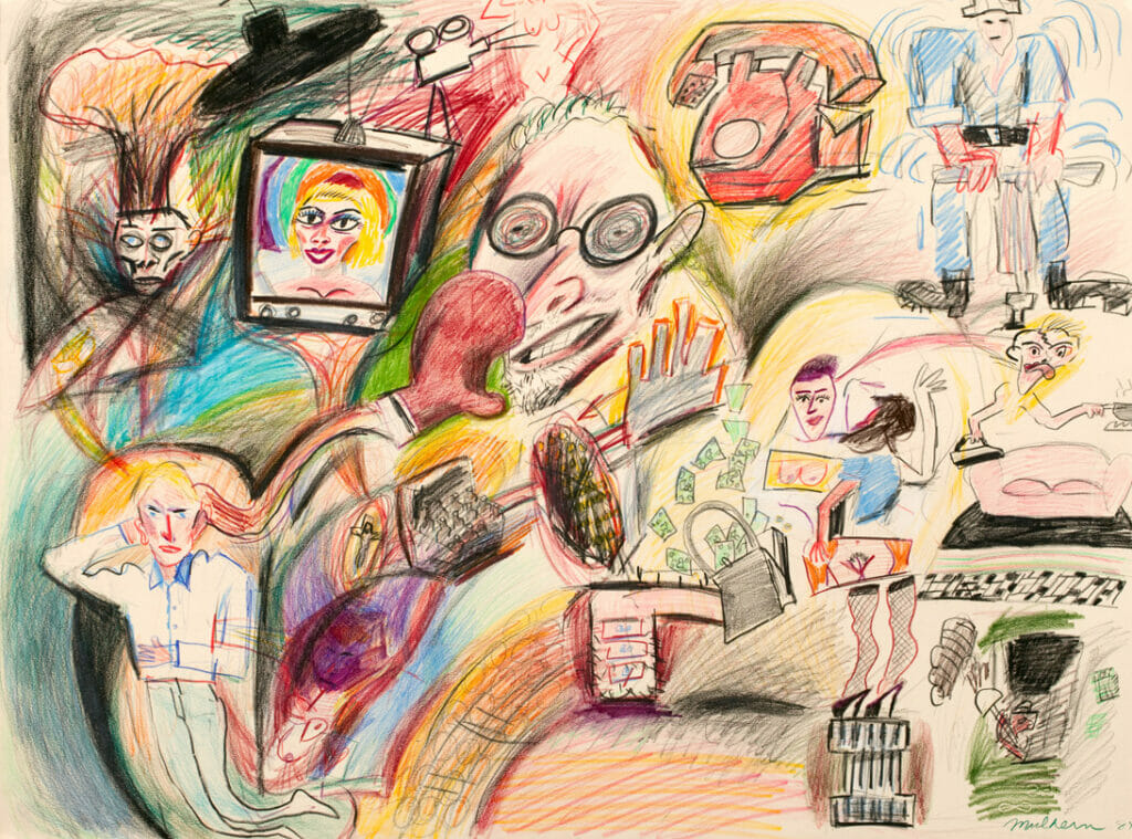 Untitled (punch). Artist: Mark Mulhern. Date: 1984. Medium: colored graphite on paper.