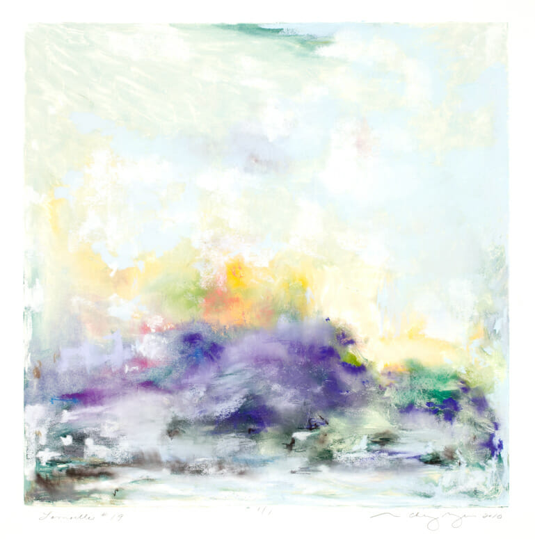 Lamoille #19. Artist: Mickey Myers. Date: 2009. Medium: monotype with hand-drawn pastel.