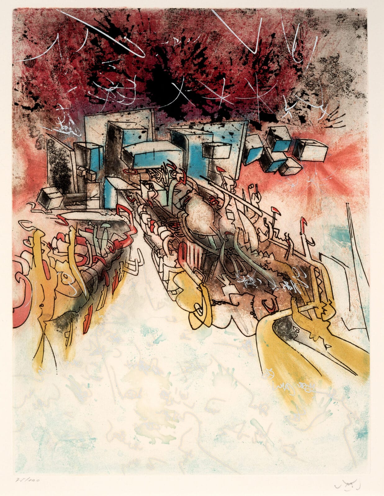 Untitled (three plates from Hom’mere III, L’Ergonaute). Artist: (Roberto Sebastián Matta Echaurren) Matta. Medium: etching with aquatint.