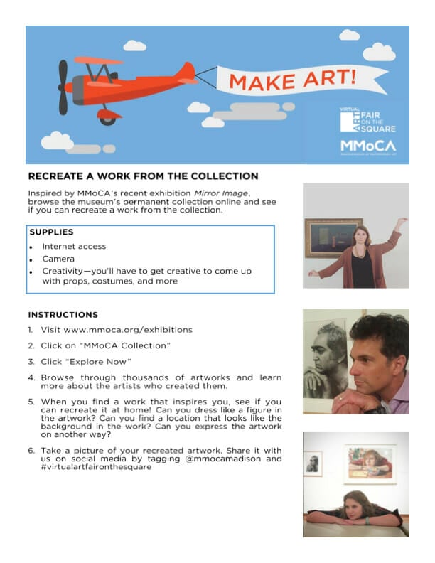 front page of an art activity
