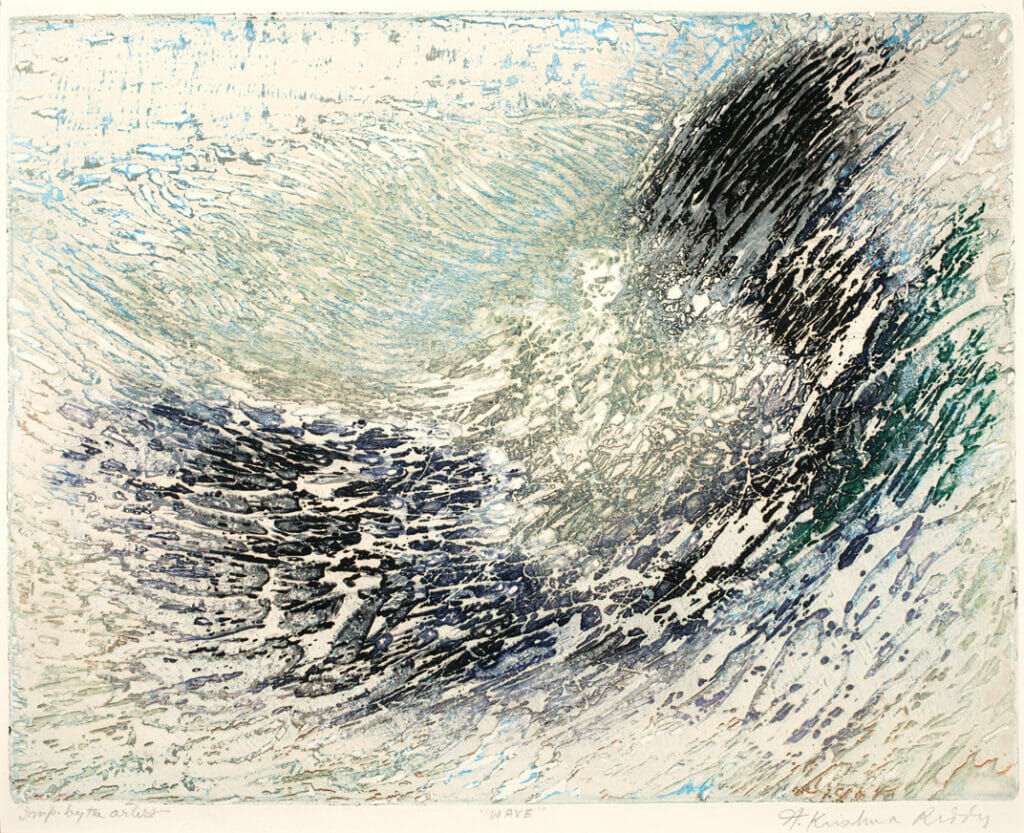 Wave. Artist: N. Krishna Reddy. Medium: etching.