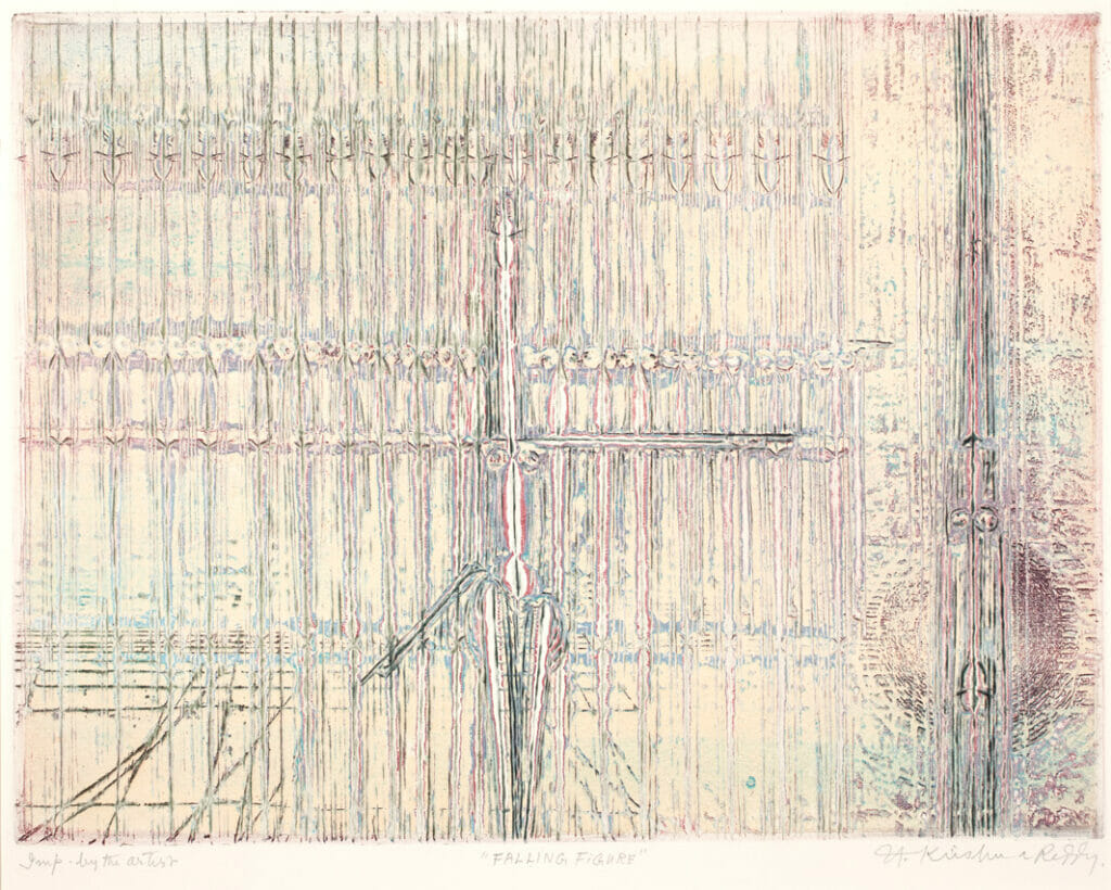 Falling Figure. Artist: N. Krishna Reddy. Date: 1972. Medium: etching.