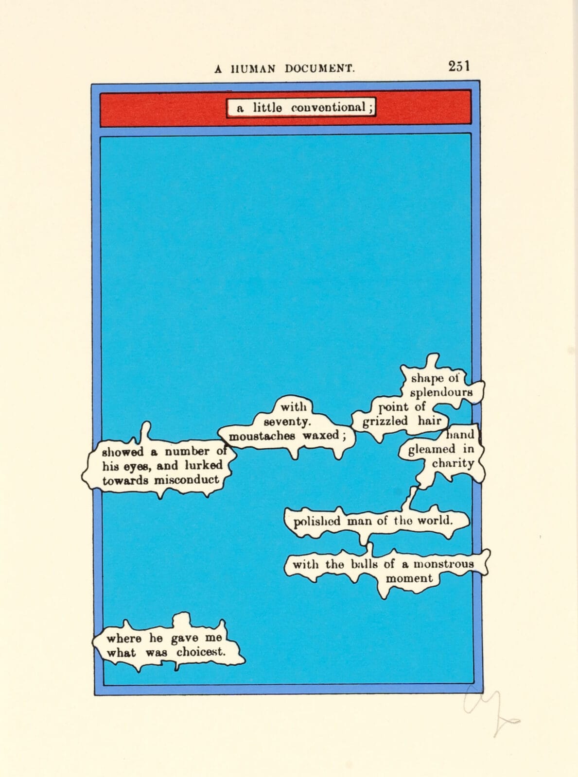 A Humument Page 251. Artist: Tom Phillips. Date: 1973. Medium: screenprint.