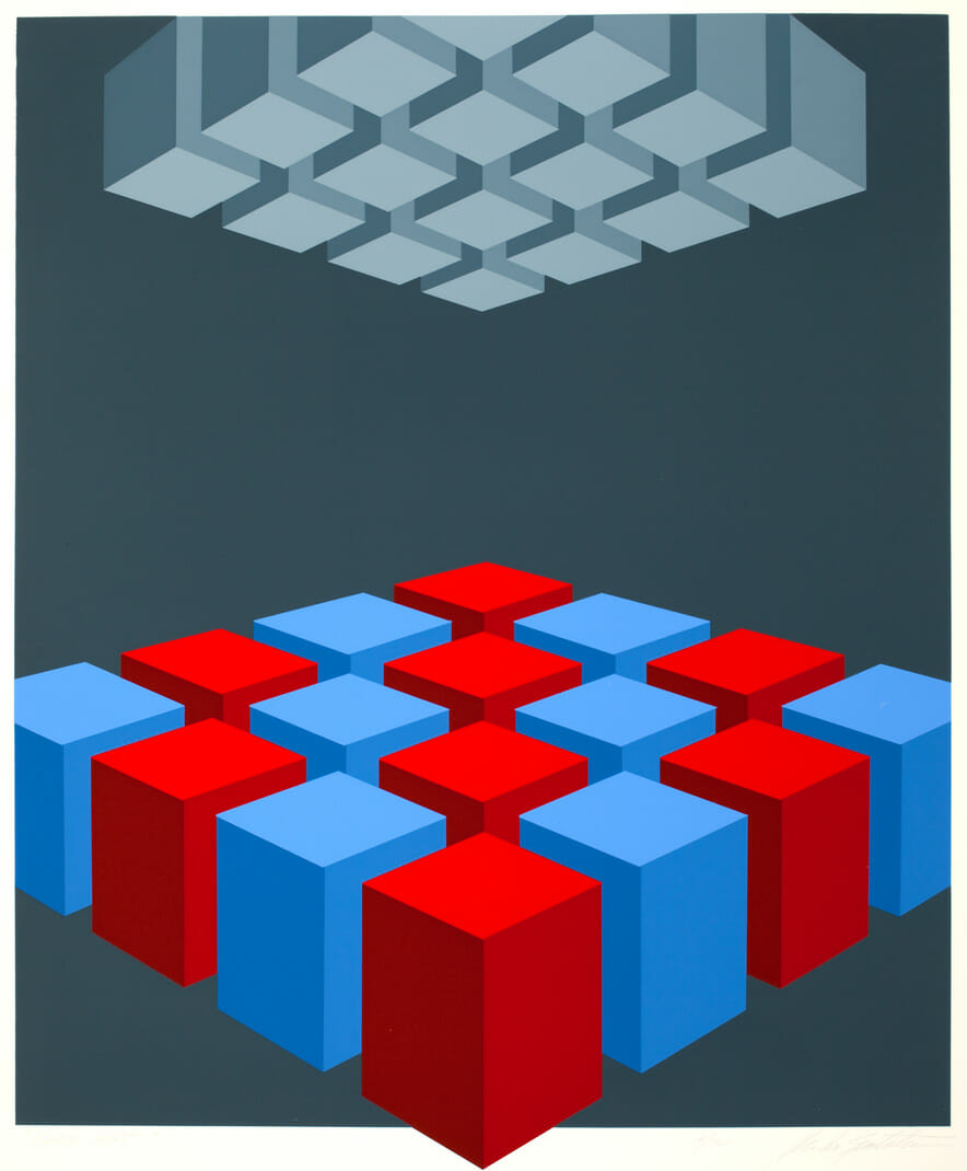 Cube Exit. Artist: Marko Spalatin. Date: 1970. Medium: screenprint.