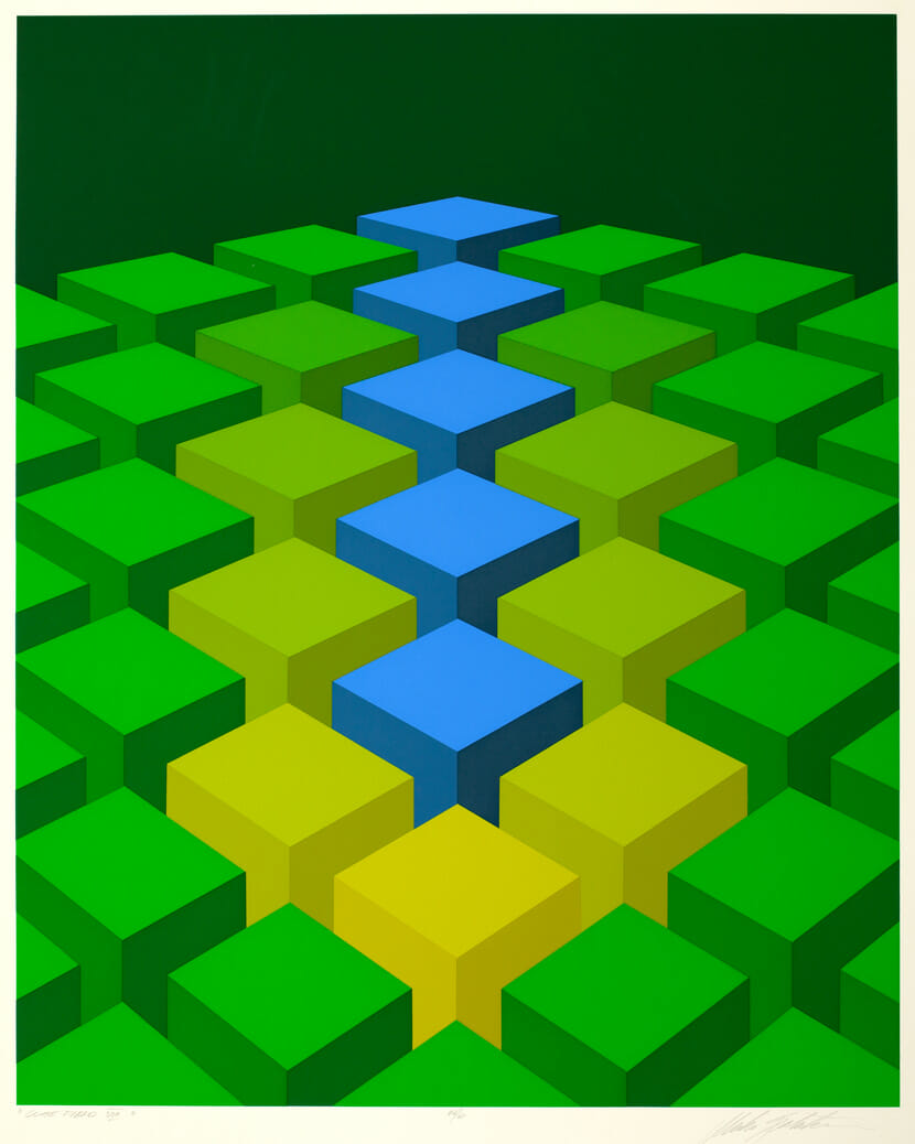 Cube Field VIII. Artist: Marko Spalatin. Date: 1970. Medium: screenprint.