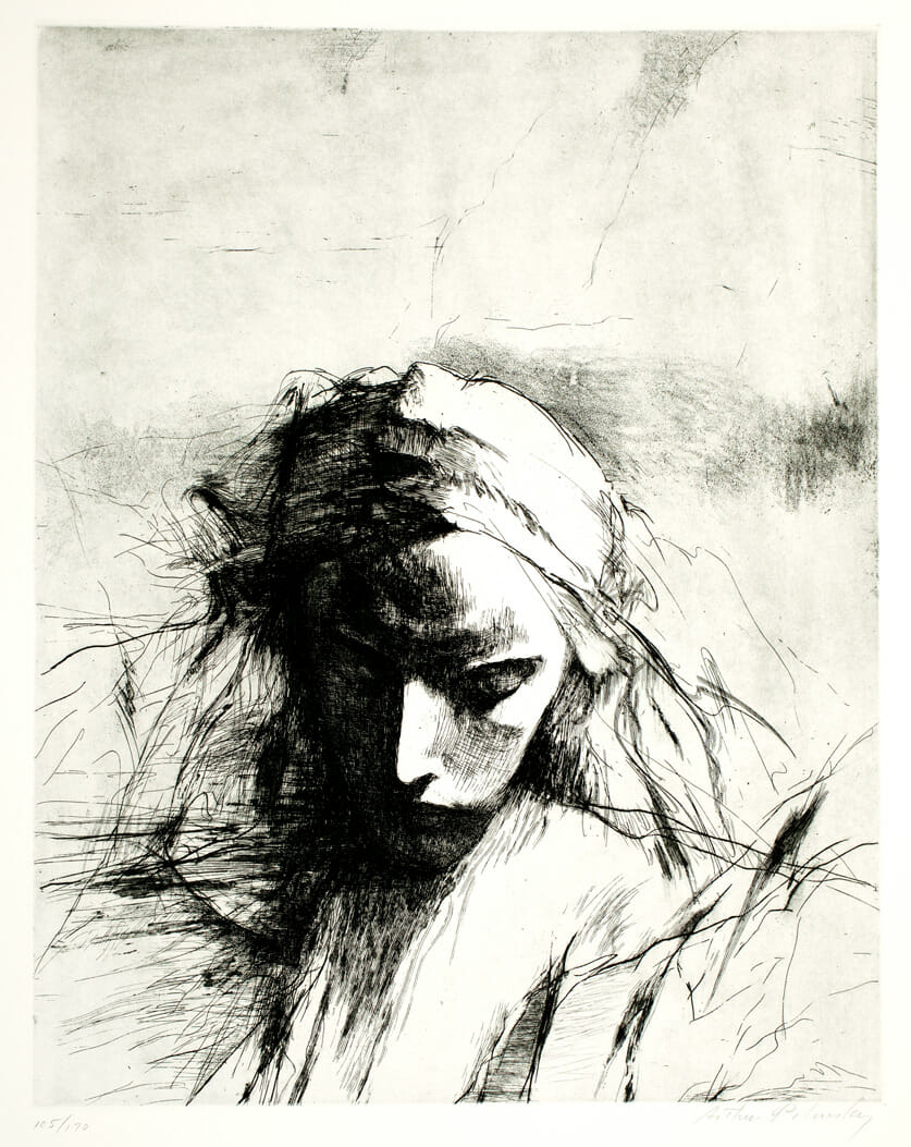Portrait of A Woman’s Face. Artist: Arthur Polonsky. Date: 1970. Medium: etching.