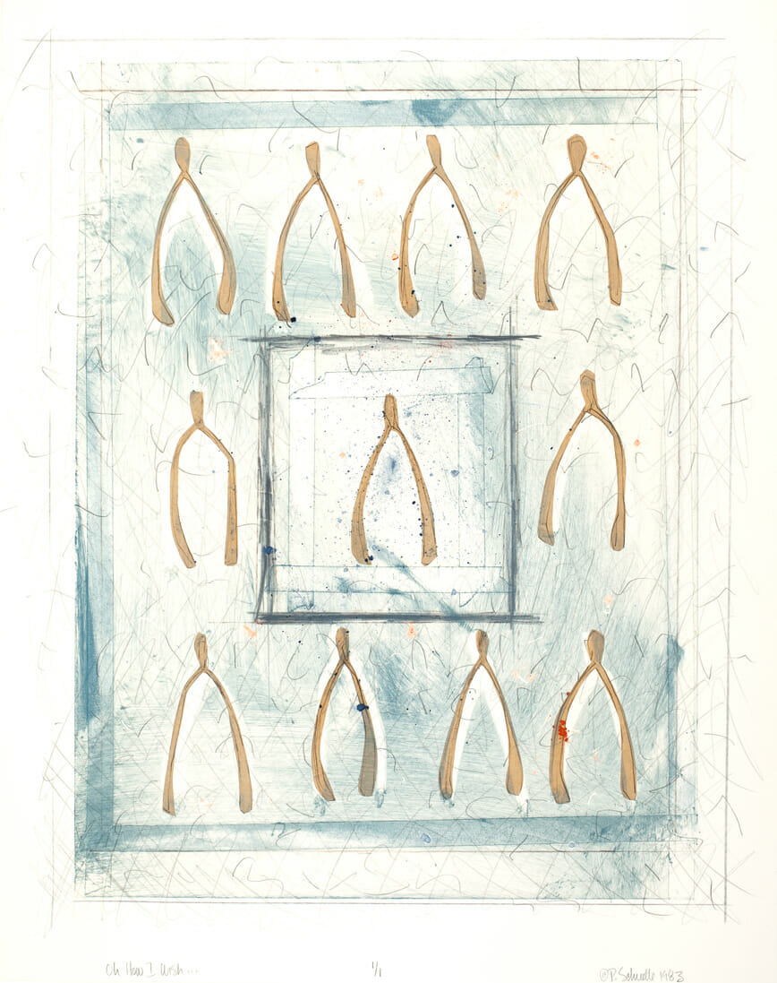 Oh How I Wish…. Artist: Paula Schuette Kraemer. Date: 1983. Medium: collage and monoprint.