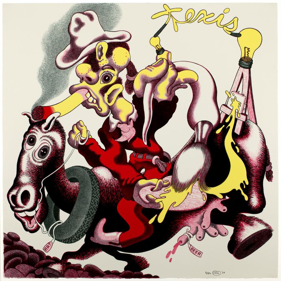 Texis Artist. Artist: Peter Saul. Date: 1985. Medium: lithograph.