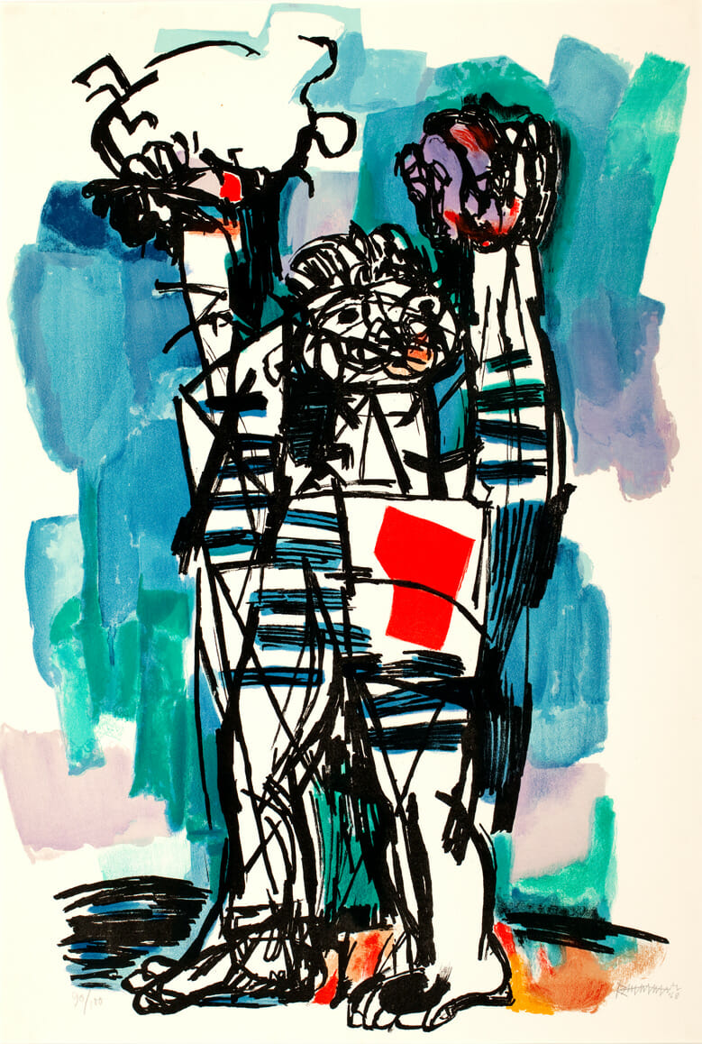Boy with Turtle. Artist: Abraham Rattner. Date: 1968. Medium: lithograph.