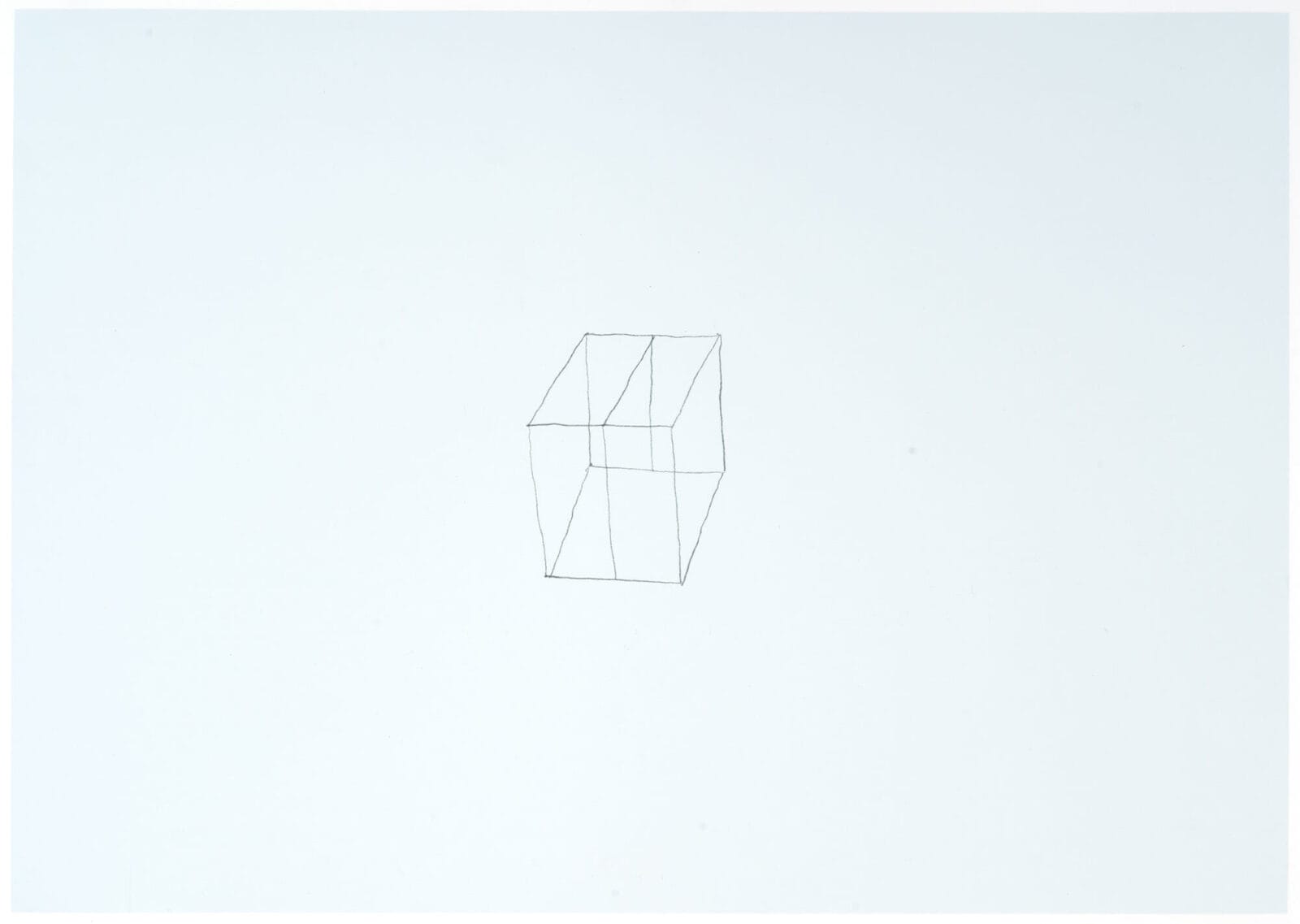 Blue Panel: One Cube. Artist: Kate Shepherd. Medium: drawing.