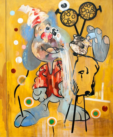 Elegy for a Dead Dog. Artist: T.L. Solien. Date: 2002. Medium: oil and enamel on canvas.